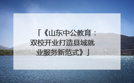 《山东中公教育：双校开业打造县域就业服务新范式》