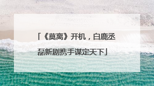 《莫离》开机，白鹿丞磊新剧携手谋定天下