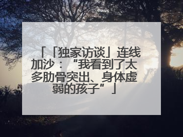 「独家访谈」连线加沙：“我看到了太多肋骨突出、身体虚弱的孩子”