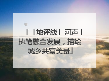 「地评线」河声丨执笔融合发展，描绘城乡共富美景