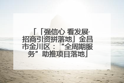 「强信心 看发展·招商引资拼落地」金昌市金川区：“全周期服务”助推项目落地
