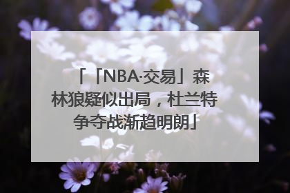 「NBA·交易」森林狼疑似出局，杜兰特争夺战渐趋明朗