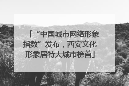“中国城市网络形象指数”发布，西安文化形象居特大城市榜首