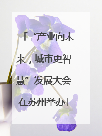 “产业向未来，城市更智慧”发展大会在苏州举办