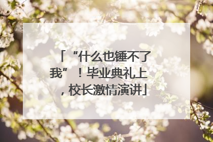 “什么也锤不了我”！毕业典礼上，校长激情演讲