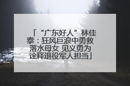 “广东好人”林佳泰：狂风巨浪中勇救落水母女 见义勇为诠释退役军人担当