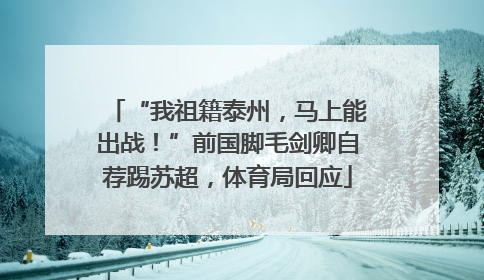 “我祖籍泰州，马上能出战！”前国脚毛剑卿自荐踢苏超，体育局回应
