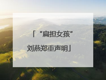 “扁担女孩”刘燕郑重声明