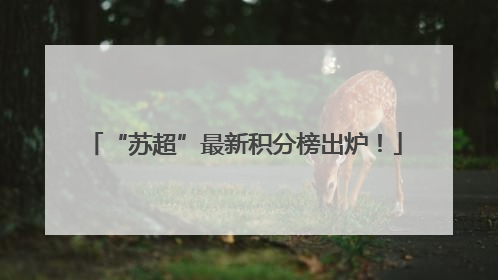 “苏超”最新积分榜出炉！