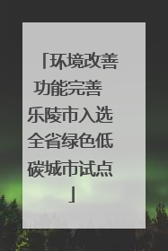 环境改善功能完善 乐陵市入选全省绿色低碳城市试点