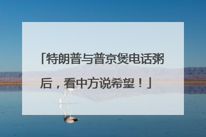特朗普与普京煲电话粥后，看中方说希望！