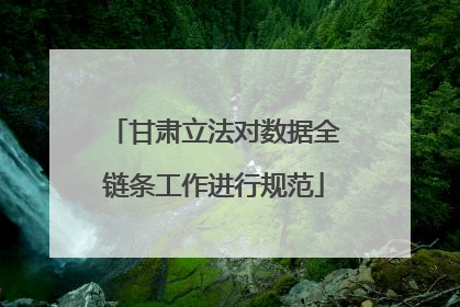 甘肃立法对数据全链条工作进行规范