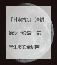 甘肃古浪：深耕治沙“织绿” 筑牢生态安全屏障