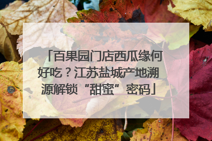 百果园门店西瓜缘何好吃？江苏盐城产地溯源解锁“甜蜜”密码