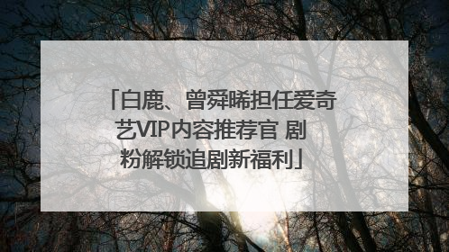 白鹿、曾舜晞担任爱奇艺VIP内容推荐官 剧粉解锁追剧新福利