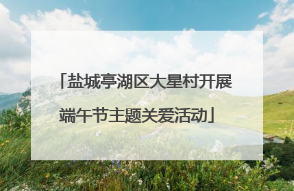 盐城亭湖区大星村开展端午节主题关爱活动