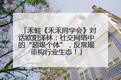 禾蛙《禾禾同学会》对话欧阳泽林：社交网络中的“超级个体”，反常规重构行业生态！