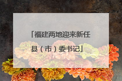 福建两地迎来新任县（市）委书记
