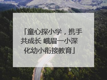 童心探小学，携手共成长 峨眉一小深化幼小衔接教育