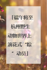 端午将至 杭州野生动物世界上演花式“粽”动员