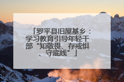 罗平县旧屋基乡：学习教育引导年轻干部“知敬畏、存戒惧、守底线”