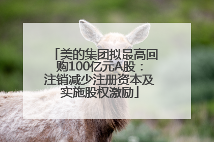 美的集团拟最高回购100亿元A股：注销减少注册资本及实施股权激励