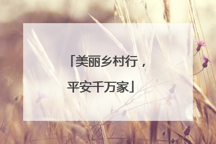 美丽乡村行，平安千万家
