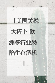 美国关税大棒下 欧洲多行业恐陷生存危机