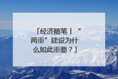 经济随笔丨“两重”建设为什么如此重要？