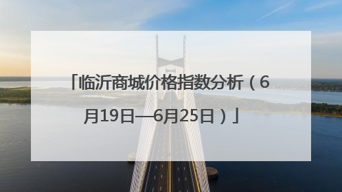 临沂商城价格指数分析（6月19日—6月25日）