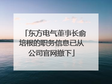 东方电气董事长俞培根的职务信息已从公司官网撤下