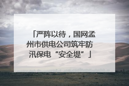 严阵以待，国网孟州市供电公司筑牢防汛保电“安全堤”