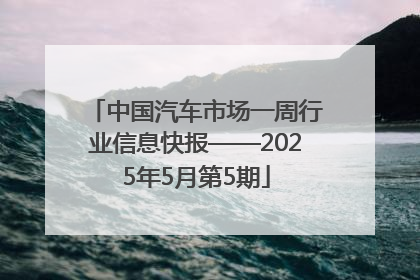 中国汽车市场一周行业信息快报——2025年5月第5期