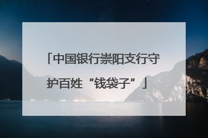 中国银行崇阳支行守护百姓“钱袋子”
