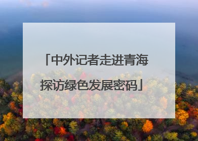中外记者走进青海 探访绿色发展密码