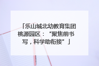 乐山城北幼教育集团桃源园区：“聚焦前书写，科学助衔接”