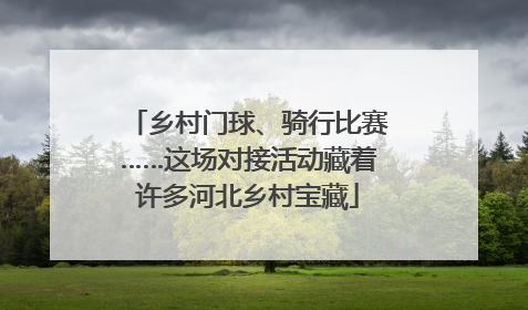 乡村门球、骑行比赛……这场对接活动藏着许多河北乡村宝藏