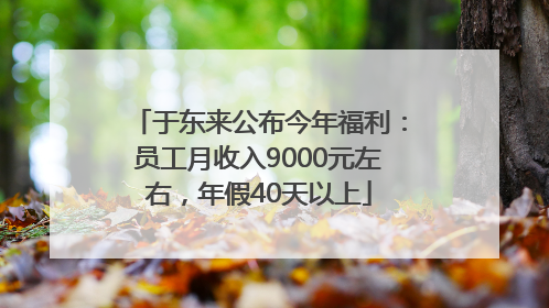 于东来公布今年福利：员工月收入9000元左右，年假40天以上