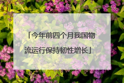 今年前四个月我国物流运行保持韧性增长