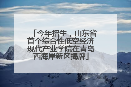 今年招生，山东省首个综合性低空经济现代产业学院在青岛西海岸新区揭牌