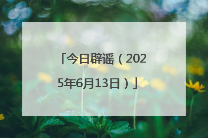 今日辟谣（2025年6月13日）