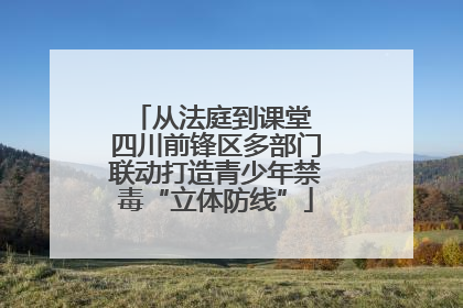 从法庭到课堂 四川前锋区多部门联动打造青少年禁毒“立体防线”