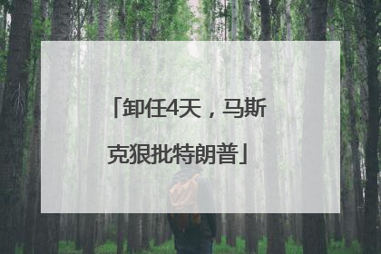卸任4天，马斯克狠批特朗普