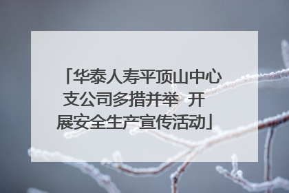 华泰人寿平顶山中心支公司多措并举  开展安全生产宣传活动
