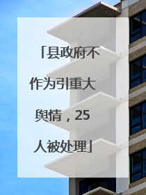 县政府不作为引重大舆情，25人被处理
