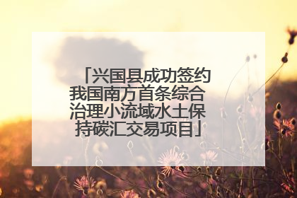 兴国县成功签约我国南方首条综合治理小流域水土保持碳汇交易项目