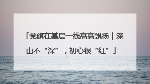 党旗在基层一线高高飘扬｜深山不“深”，初心很“红”