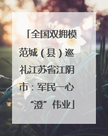 全国双拥模范城（县）巡礼江苏省江阴市：军民一心“澄”伟业