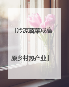 冷凉蔬菜成高原乡村热产业