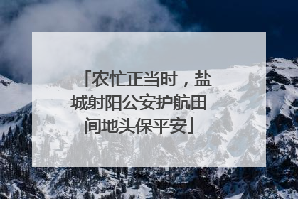 农忙正当时，盐城射阳公安护航田间地头保平安